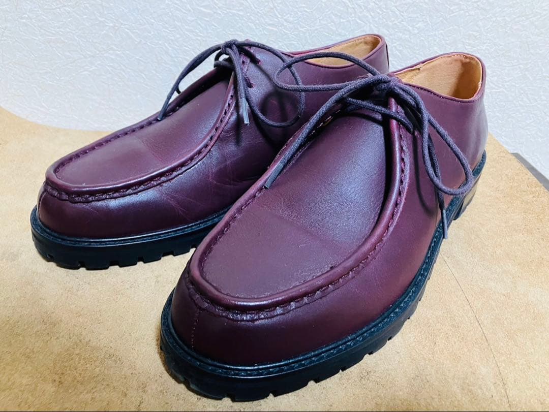 【美品】ユナイテッドアローズ　チロリアンシューズ　レザーシューズ　ワインレッド