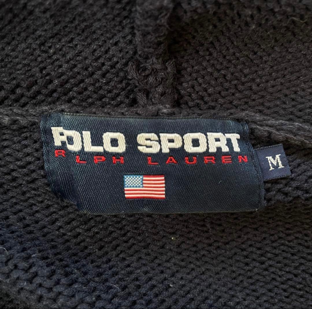 希少レア ポロスポーツ ラルフローレン ニットフルジップ パーカー ネイビー