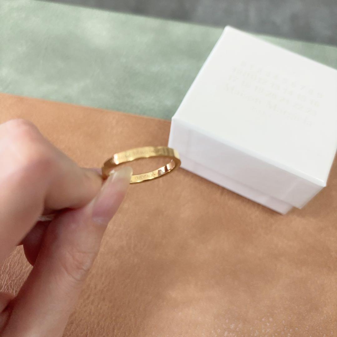 ラスト１【新品】メゾン マルジェラ 指輪 ロゴ シルバーリング ゴールド 09