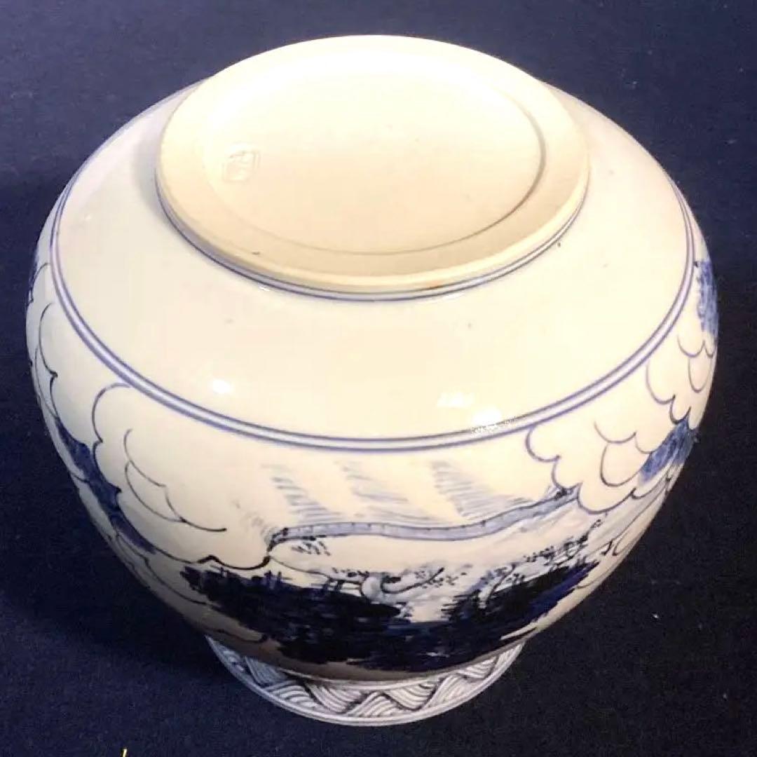 膳所陽炎園作 染付近江八景絵芋頭水指 - メルカリ
