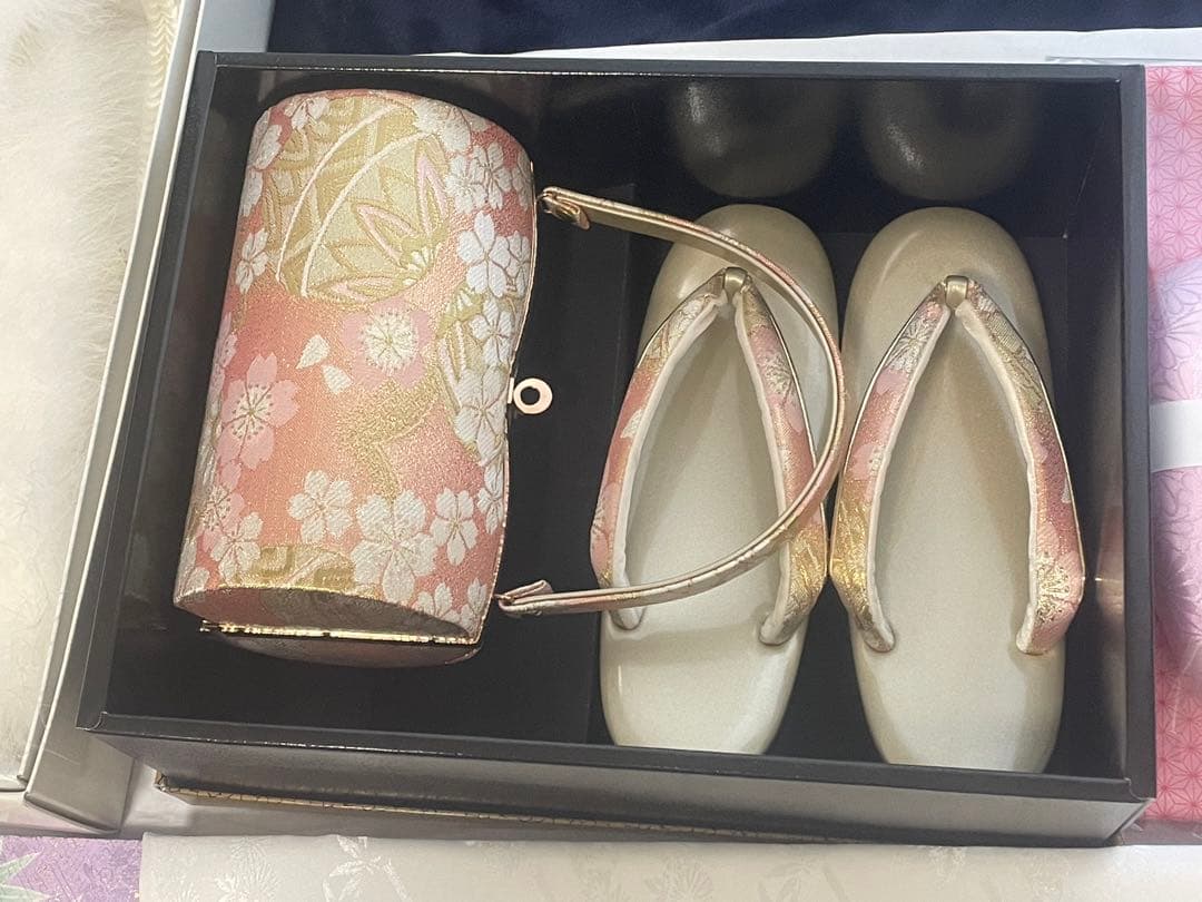 専用 振袖 着物 ピンク✖️シャンパンゴールドクリーム系 刺繍 一式