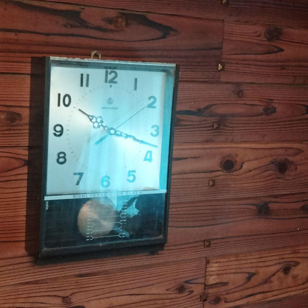 【動作品】愛知時計 掛け時計 振り子時計 昭和レトロ アンティーク レア文字盤