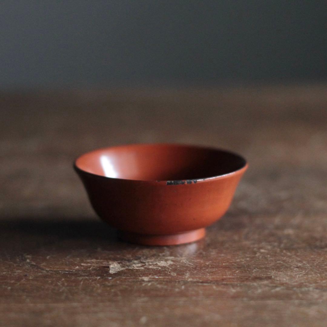 希少！古い 朱塗り 漆器 盃 ちょこ 酒器 古道具 古美術 アンティーク