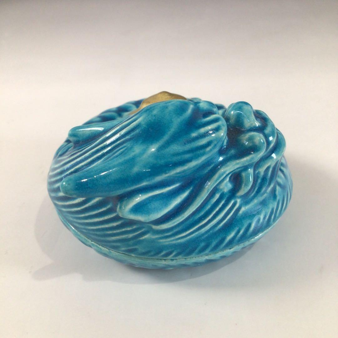 S130 香合 『真葛香斎造』『交趾』『玉龍香合』 共箱 茶道具