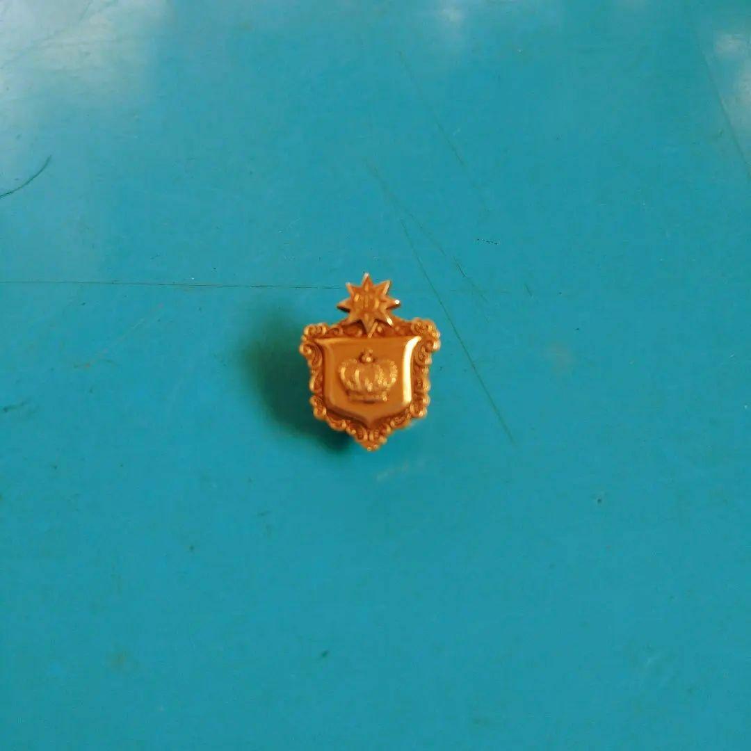 王冠と星のデザイン 襟章 K18 バッチ