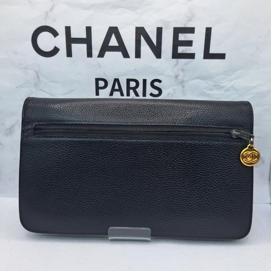 K*n様 CHANEL　デカココ　二つ折り財布　キャビアスキン　長財布　財布