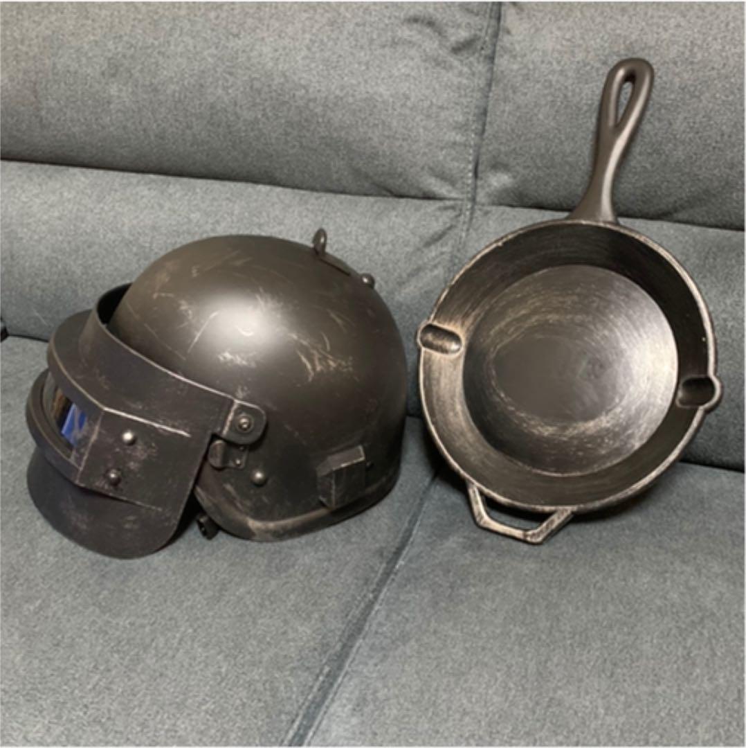 pubgモチーフコスプレ♪ ヘルメット、フライパンセット PUBG レプリカ