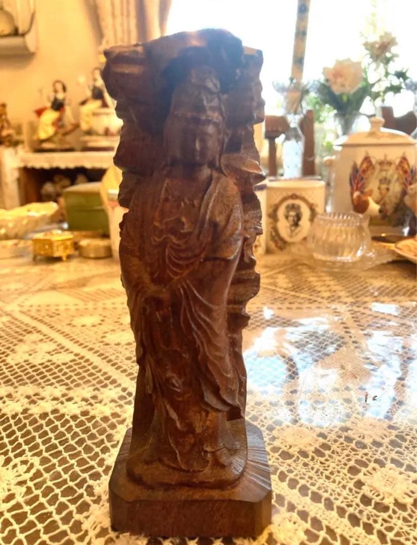 フランス購入アンティーク仏像木彫り？樹脂製？ビンテージヴィンテージ
