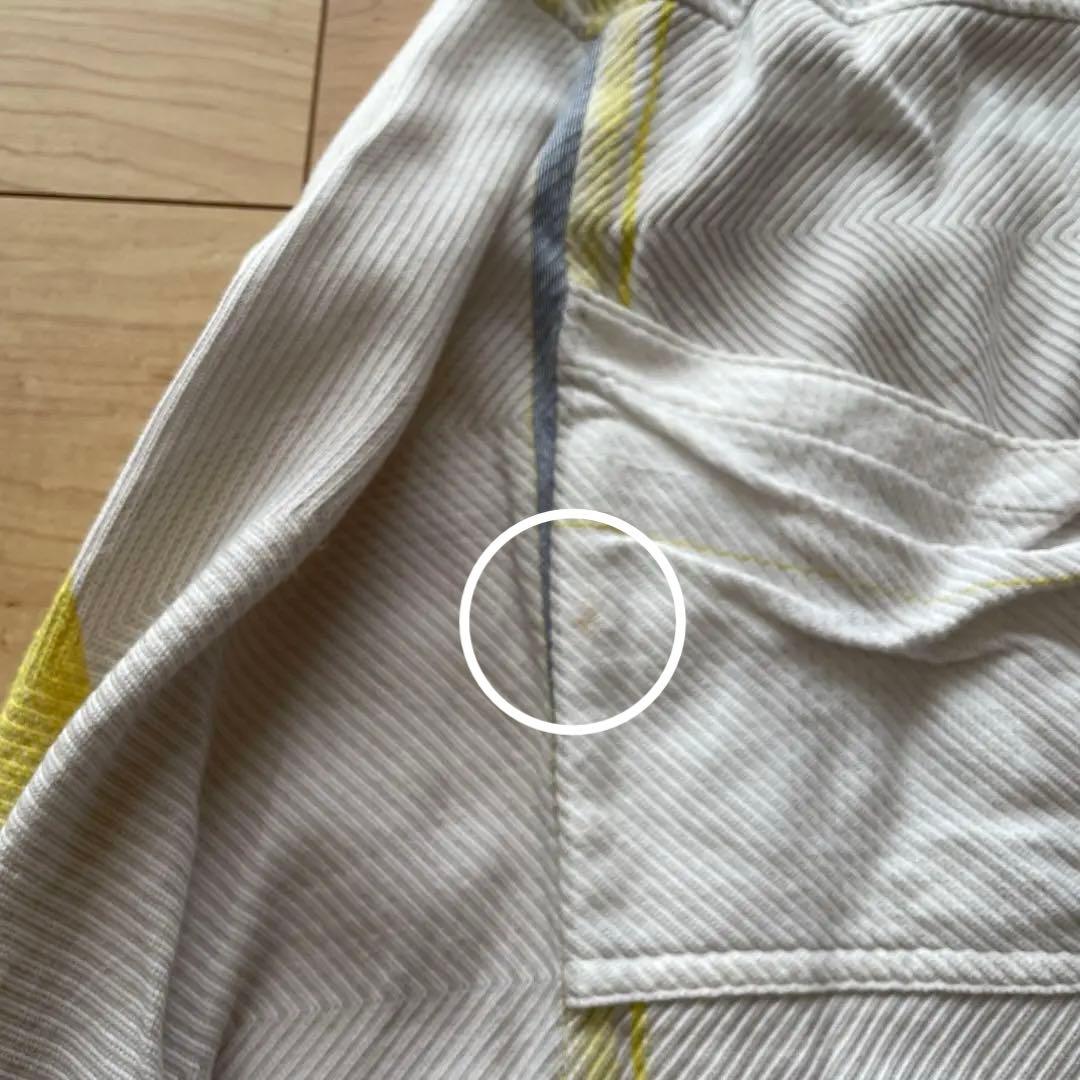 ストライプ フレアスカート ホワイト/イエロー