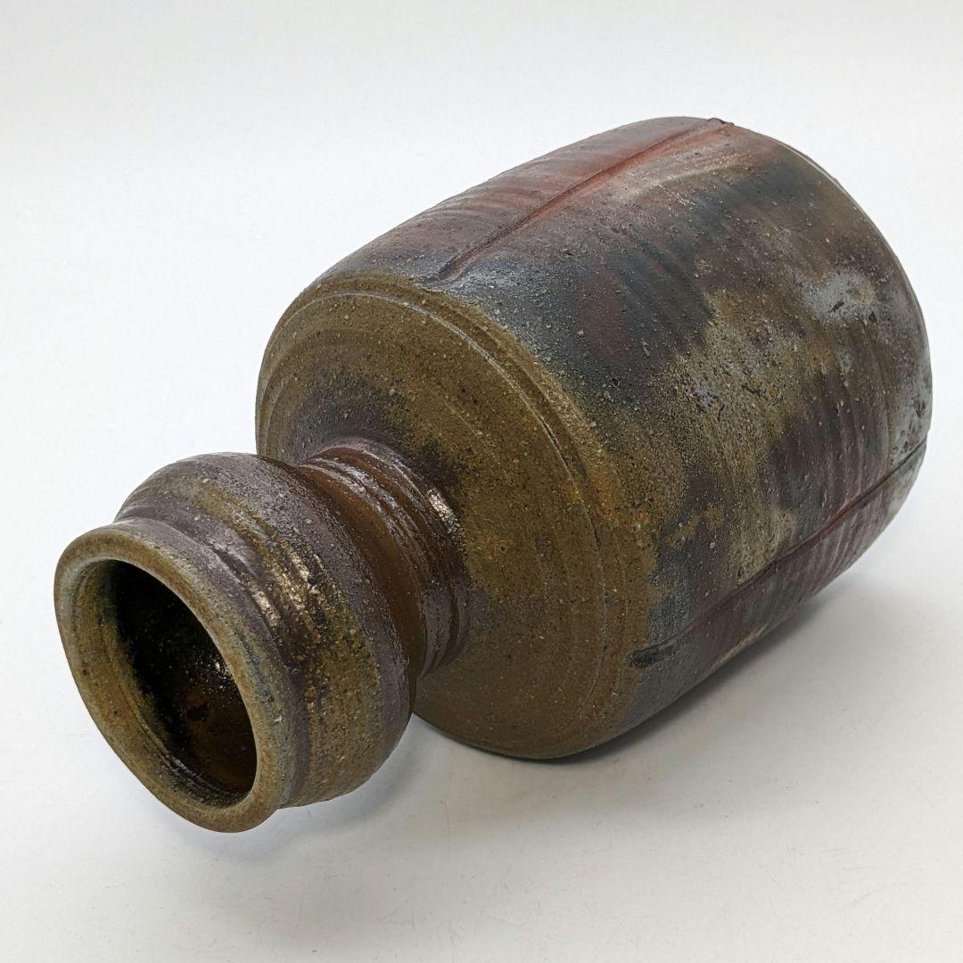 岡山県重要無形文化財 二代目藤原楽山 備前焼 花入 共箱 花器