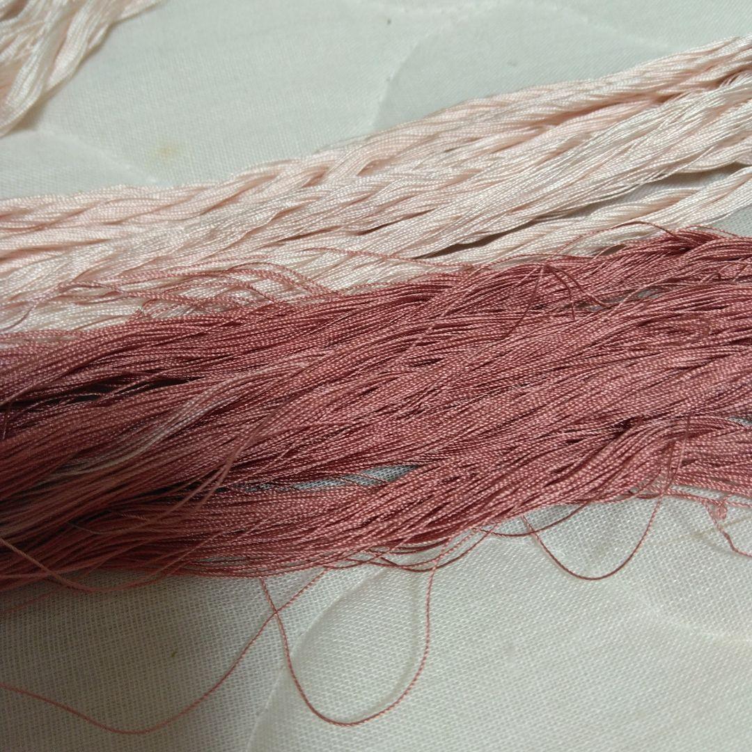 組紐製作用絹　変わり染め糸5個 ひよこ豆