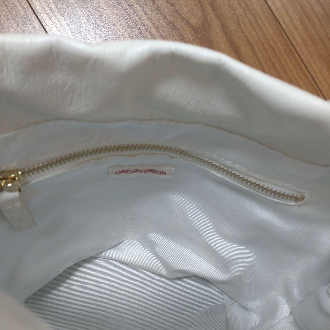 DRESSTERIOR　ラムレザーバルーンバッグ　ホワイト