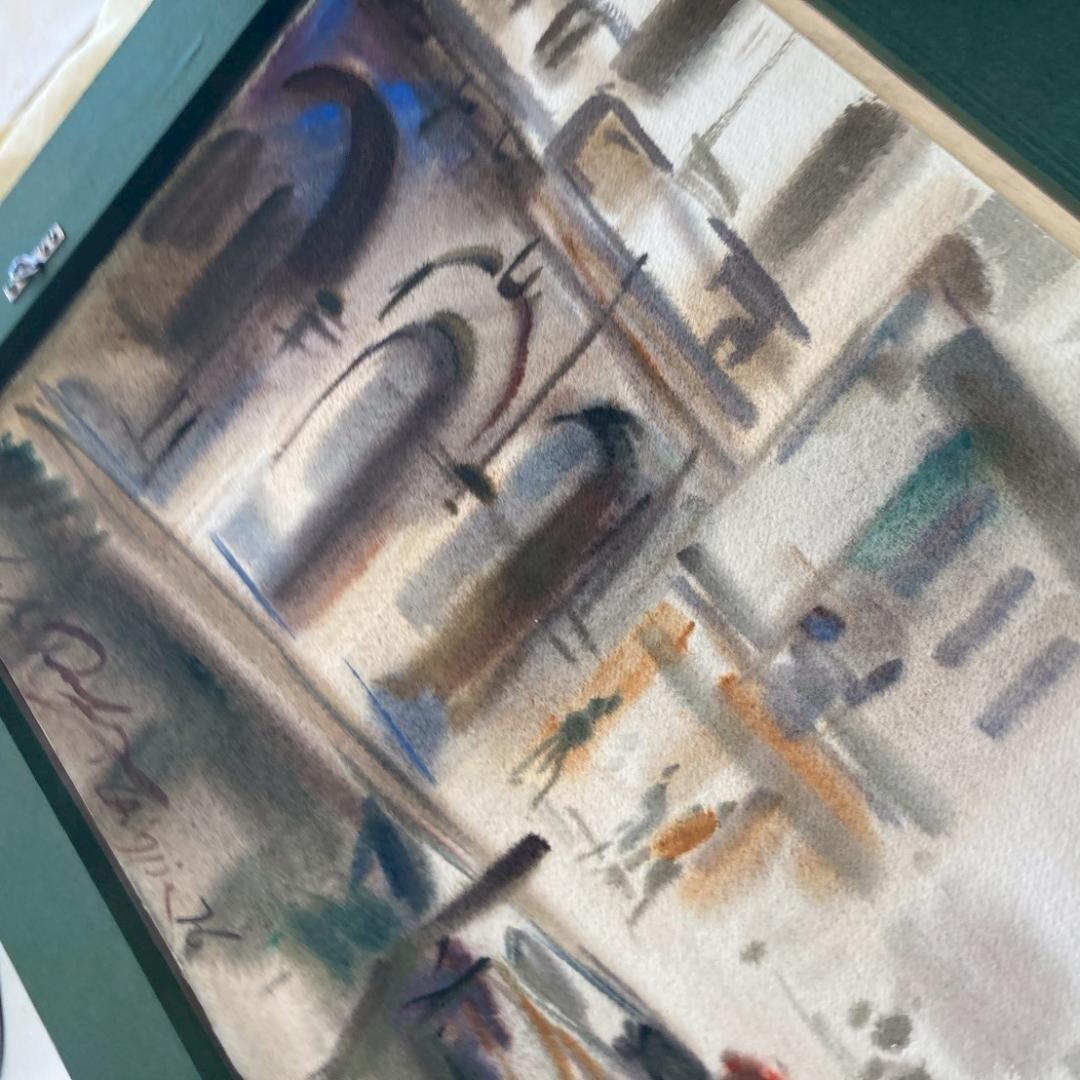 カルロ・ルヴァニャン｜キオッジャ｜ 水彩画｜原画｜20世紀アンティーク品