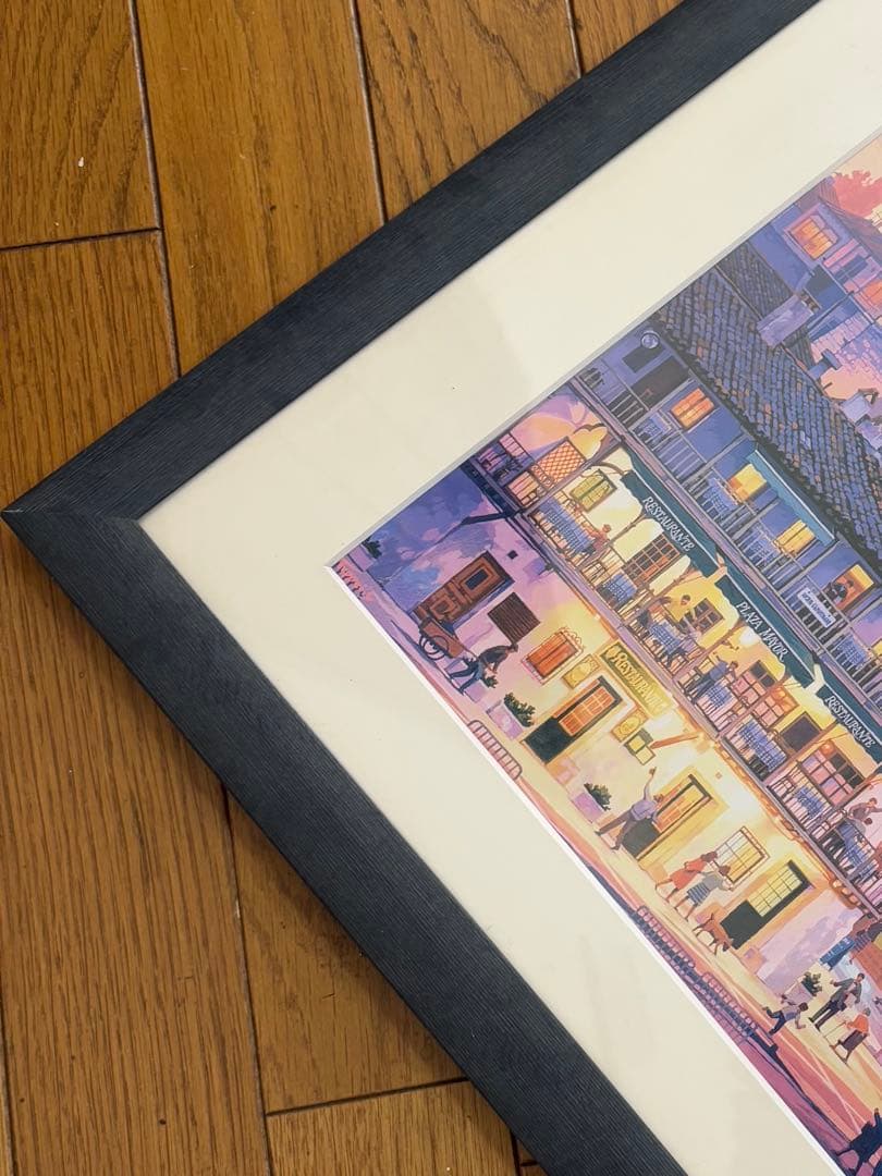 笹倉鉄平 マヨール広場 アートポスター 額装 HIBELL ART 45×100