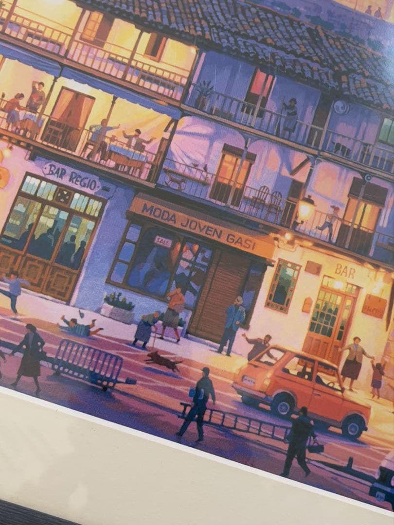 笹倉鉄平 マヨール広場 アートポスター 額装 HIBELL ART 45×100