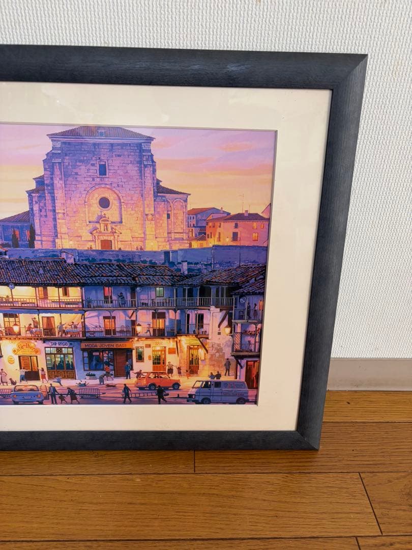 笹倉鉄平 マヨール広場 アートポスター 額装 HIBELL ART 45×100