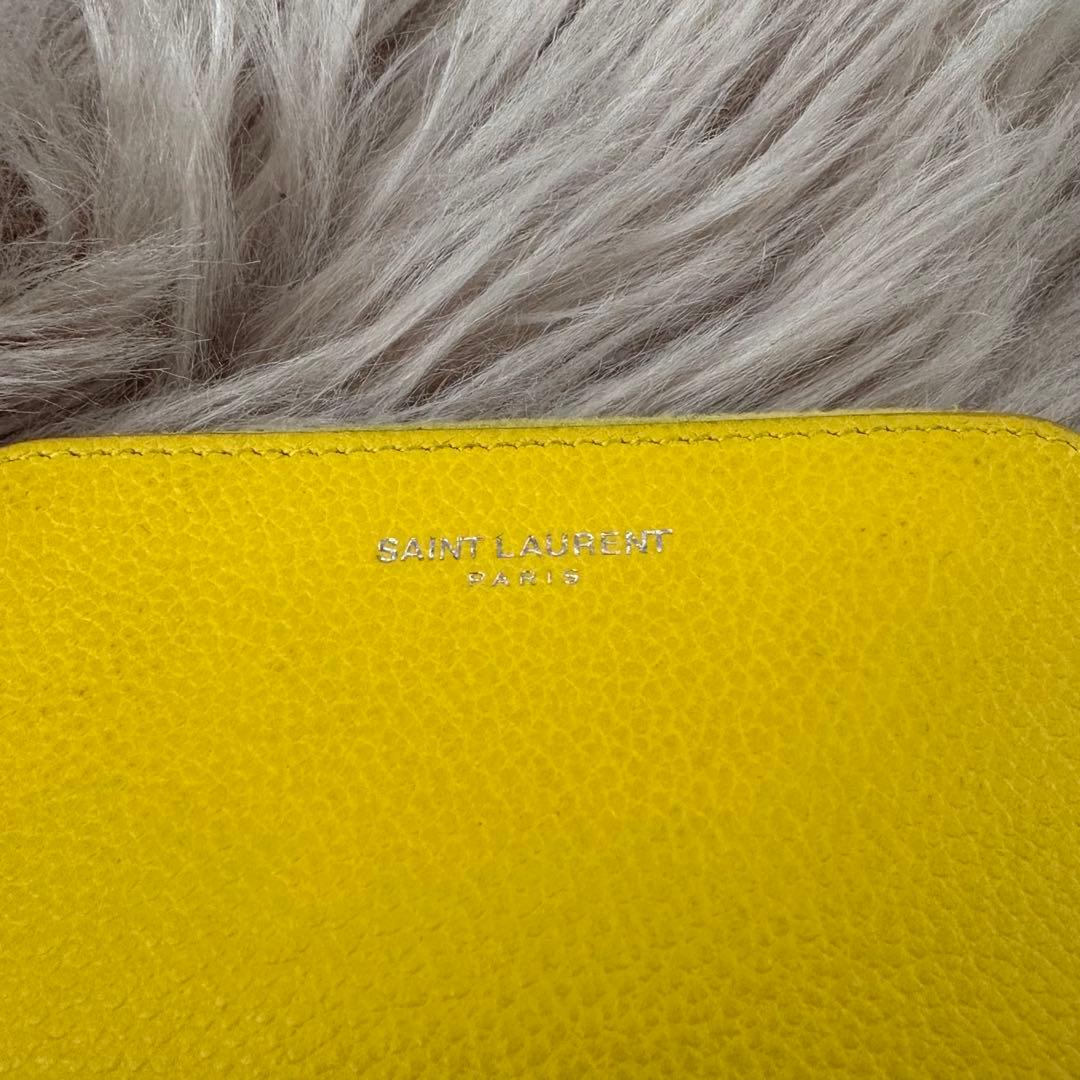 【ねこぱんち⭐︎】SAINT LAURENT イエローレザー ケース