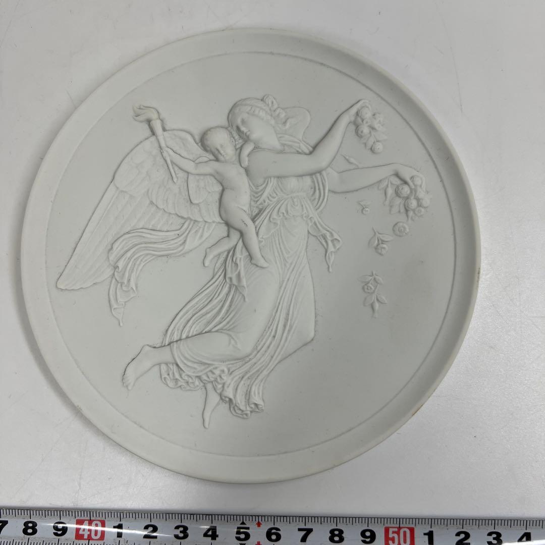 ロイヤルコペンハーゲンプラーク陶板画 天使 直径15㎝ 箱付東T7-0601①