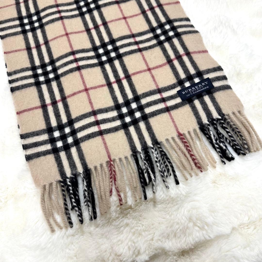 美品 BURBERRY ノバチェック カシミヤ100% マフラー ベージュ