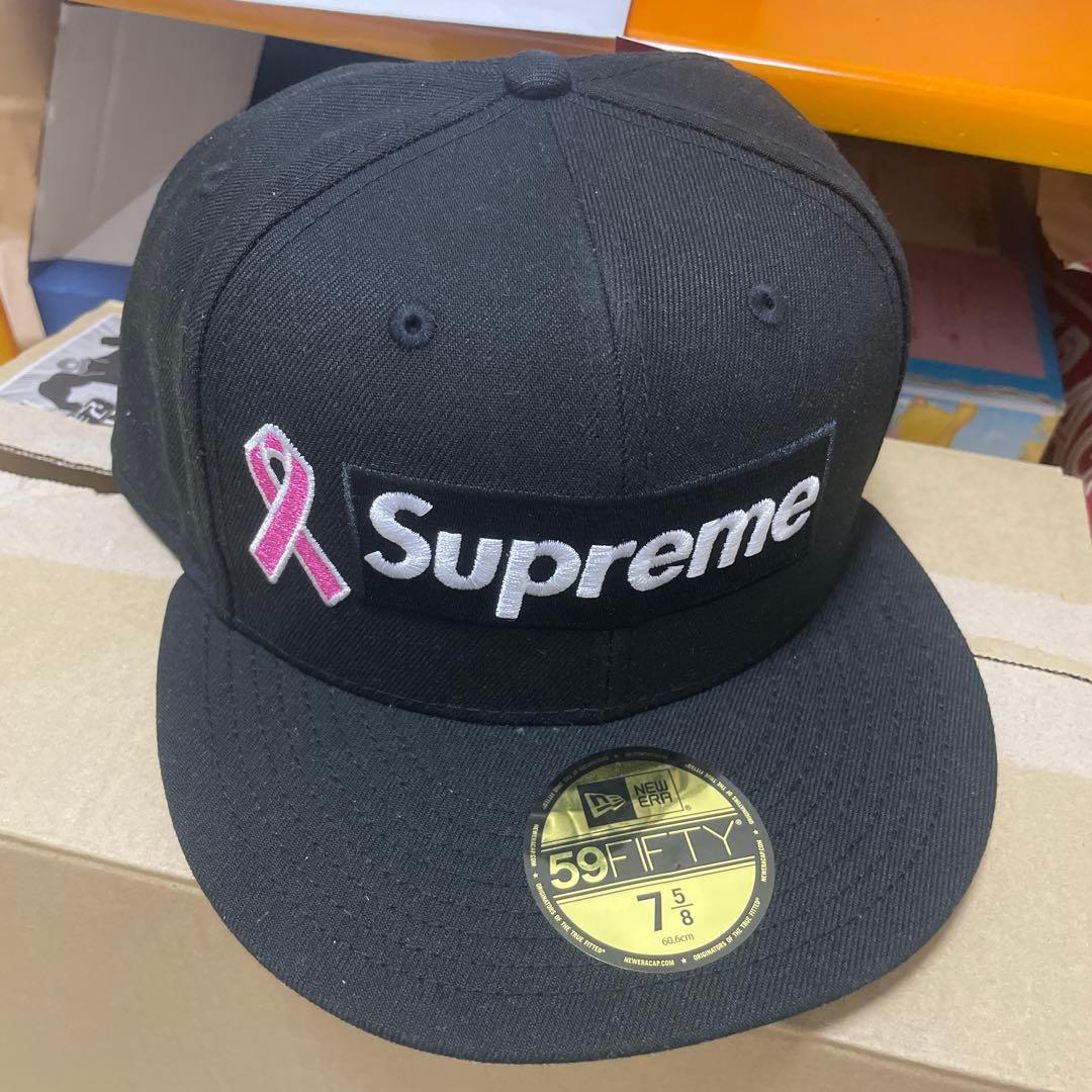 シュプリーム キャップ ボックスロゴ ニューエラ ブラック 7-5/8｜22SS
