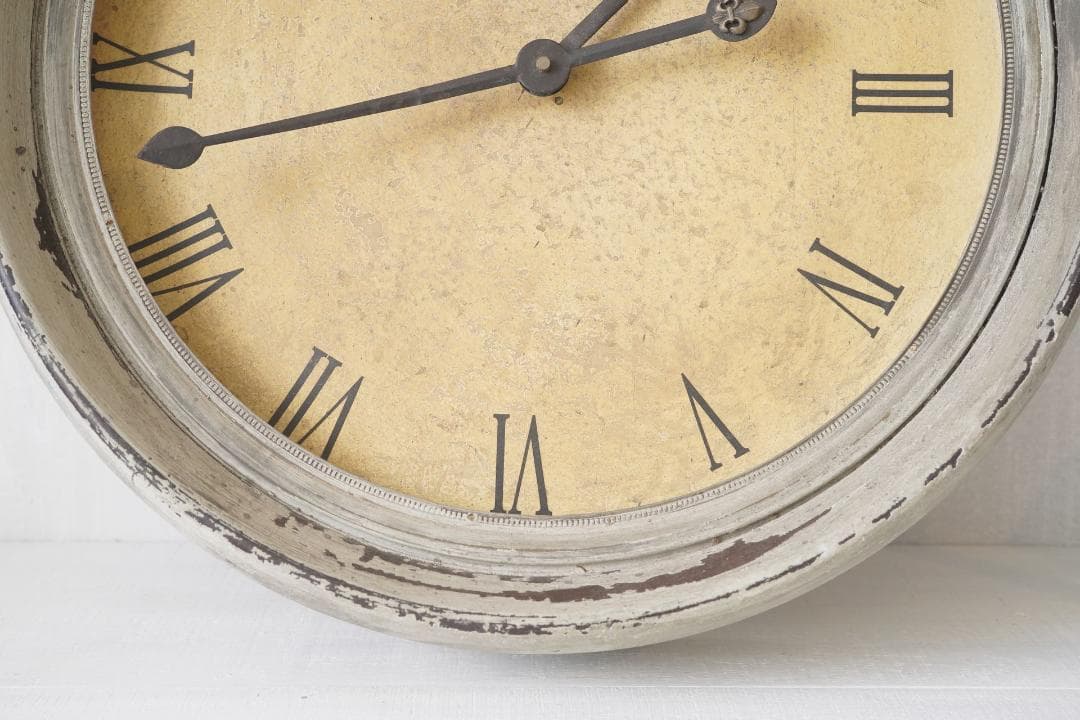 フランスアンティーク・お月様のような大きな掛時計 動作品・単3電池式 インテリア