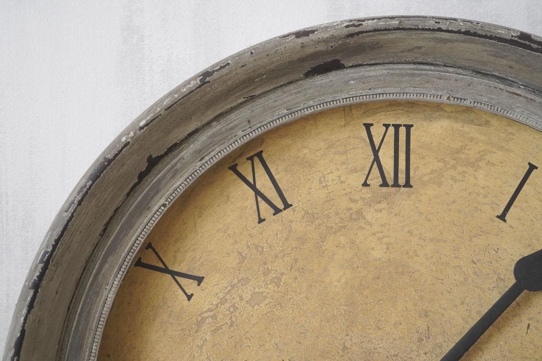 フランスアンティーク・お月様のような大きな掛時計 動作品・単3電池式 インテリア