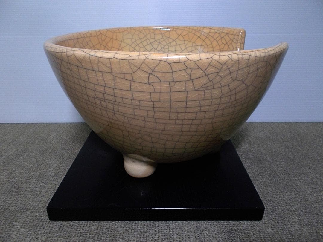 茶道具 薩摩焼枇杷色 風炉釜セット 未使用五徳 あじろ鉄 釜環 敷板