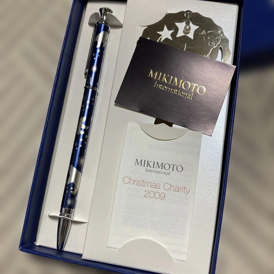 新品】MIKIMOTOミキモト クマボールペン.ブックマークしおり☆パール