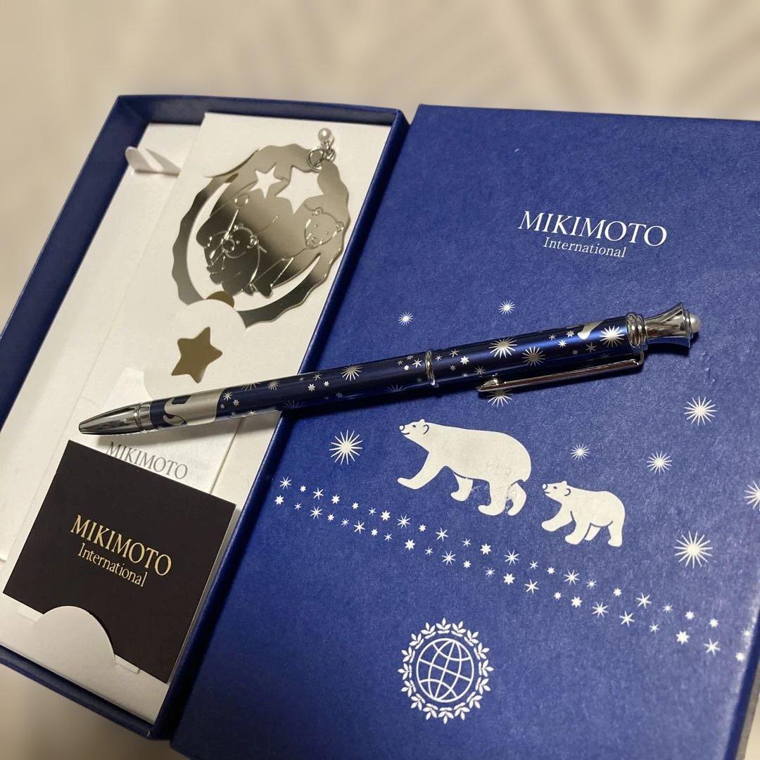 新品】MIKIMOTOミキモト クマボールペン.ブックマークしおり☆パール