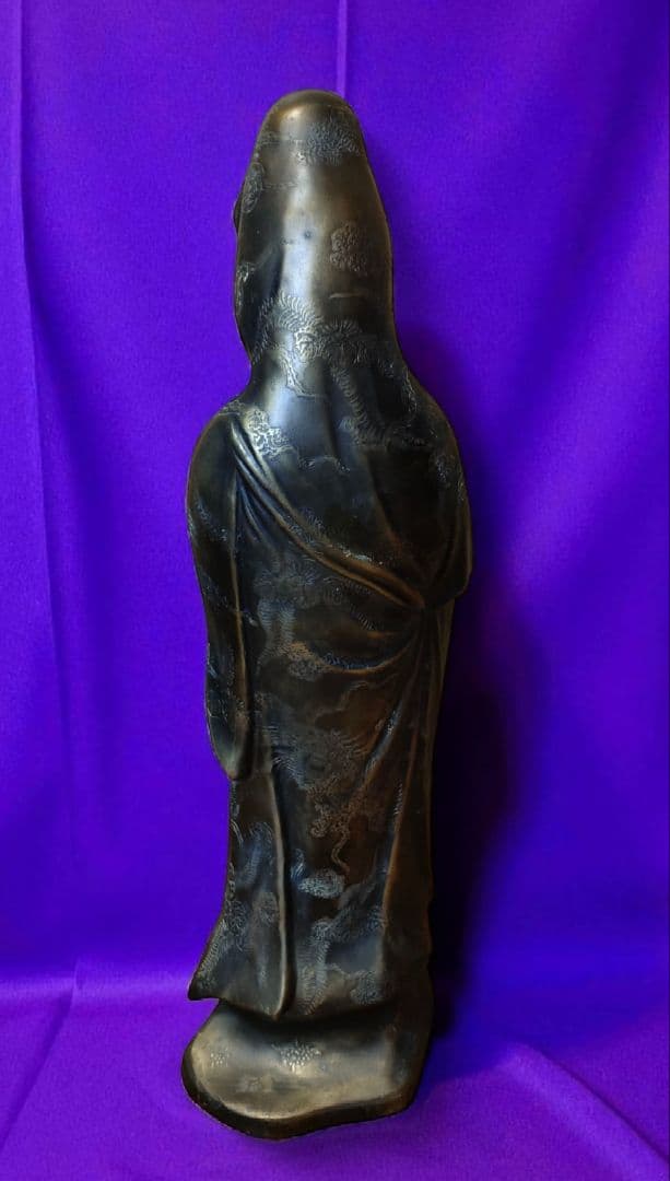 鶯玉作】観音菩薩 仏像 古美術 非鉄 金属工芸 彫刻 観音像