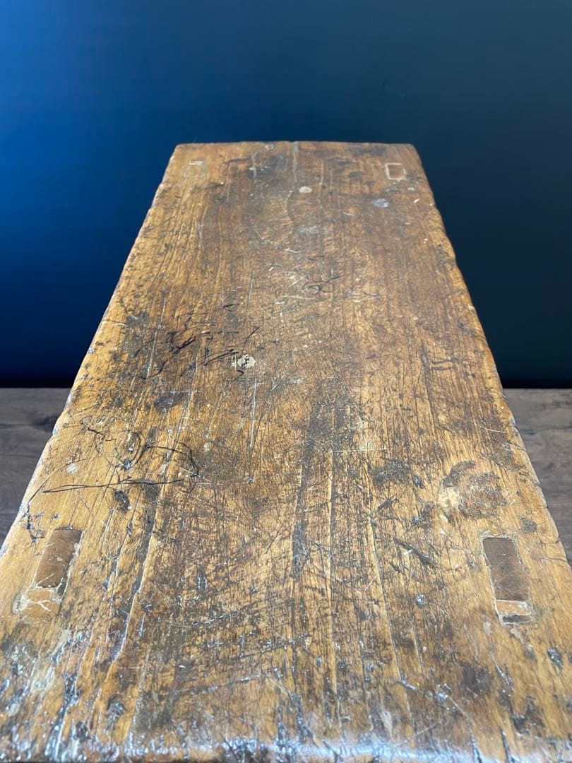 アンティーク 無垢材 引出し付　スツール　ベンチ　花台