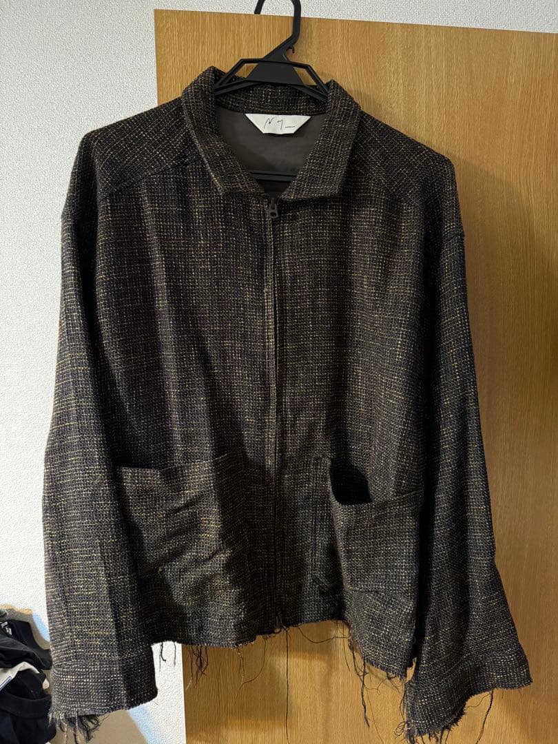 ANCELLM TWEED ZIP JACKET brown 2