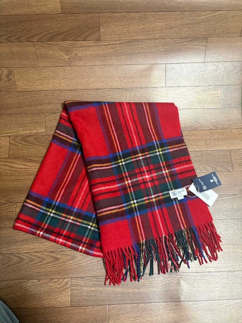 大判ジョンストンズ カシミヤ 100%マフラー ストール ロイヤルスチ