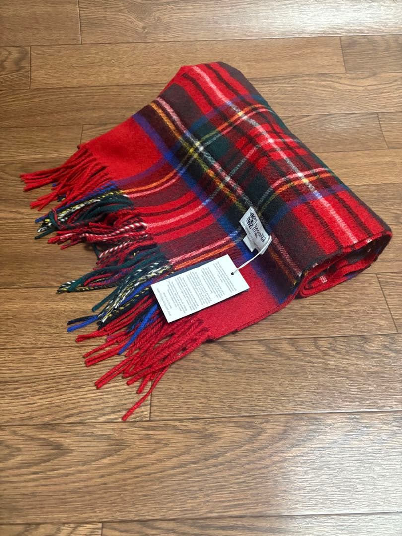 大判ジョンストンズ カシミヤ 100%マフラー ストール ロイヤルスチ