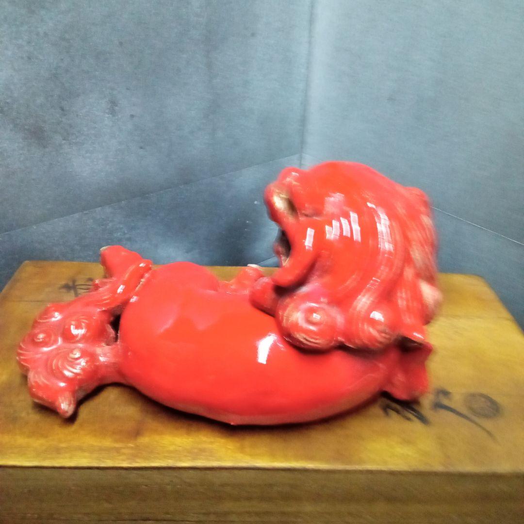 獅子赤香炉、楽家十二代弘入造、サイズ、約、高10センチ.