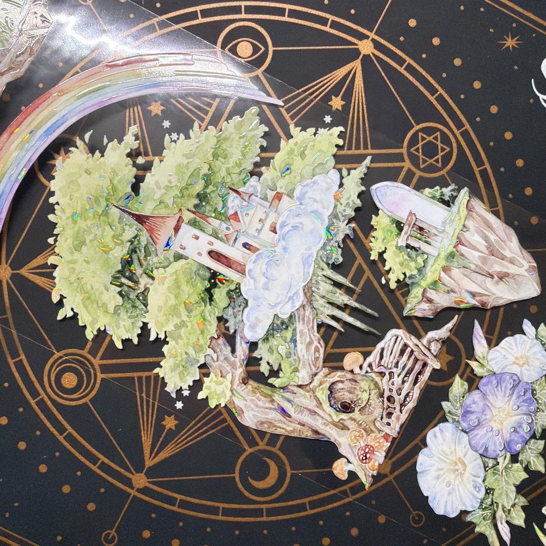 8955】海外 マステ 中古巻 貝殻光マスキングテープ 背景系