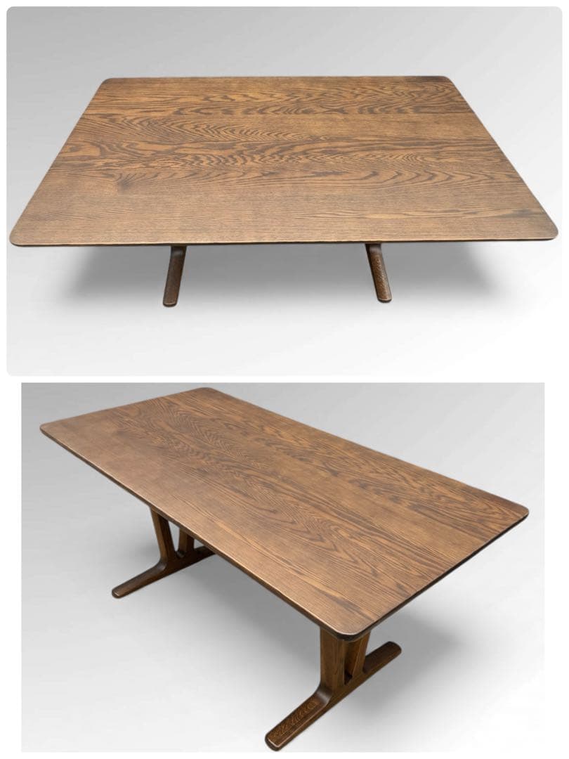 美品 浜本工芸 ダイニング テーブル オーク 無垢材 和モダン 北欧 W150