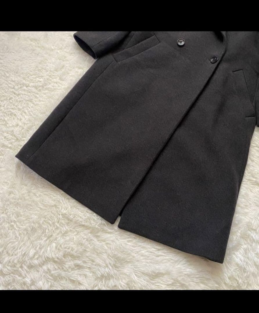 Spick&Span ウール混チェスターコート ダークグレー M•オーバーサイズ