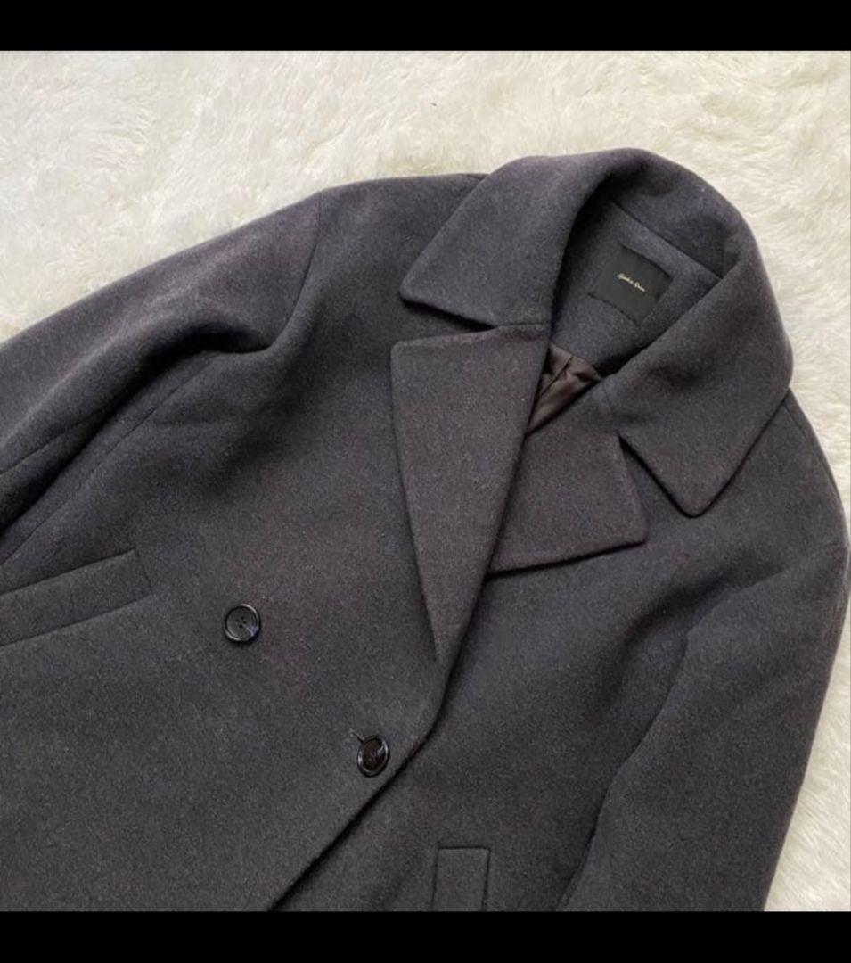 Spick&Span ウール混チェスターコート ダークグレー M•オーバーサイズ