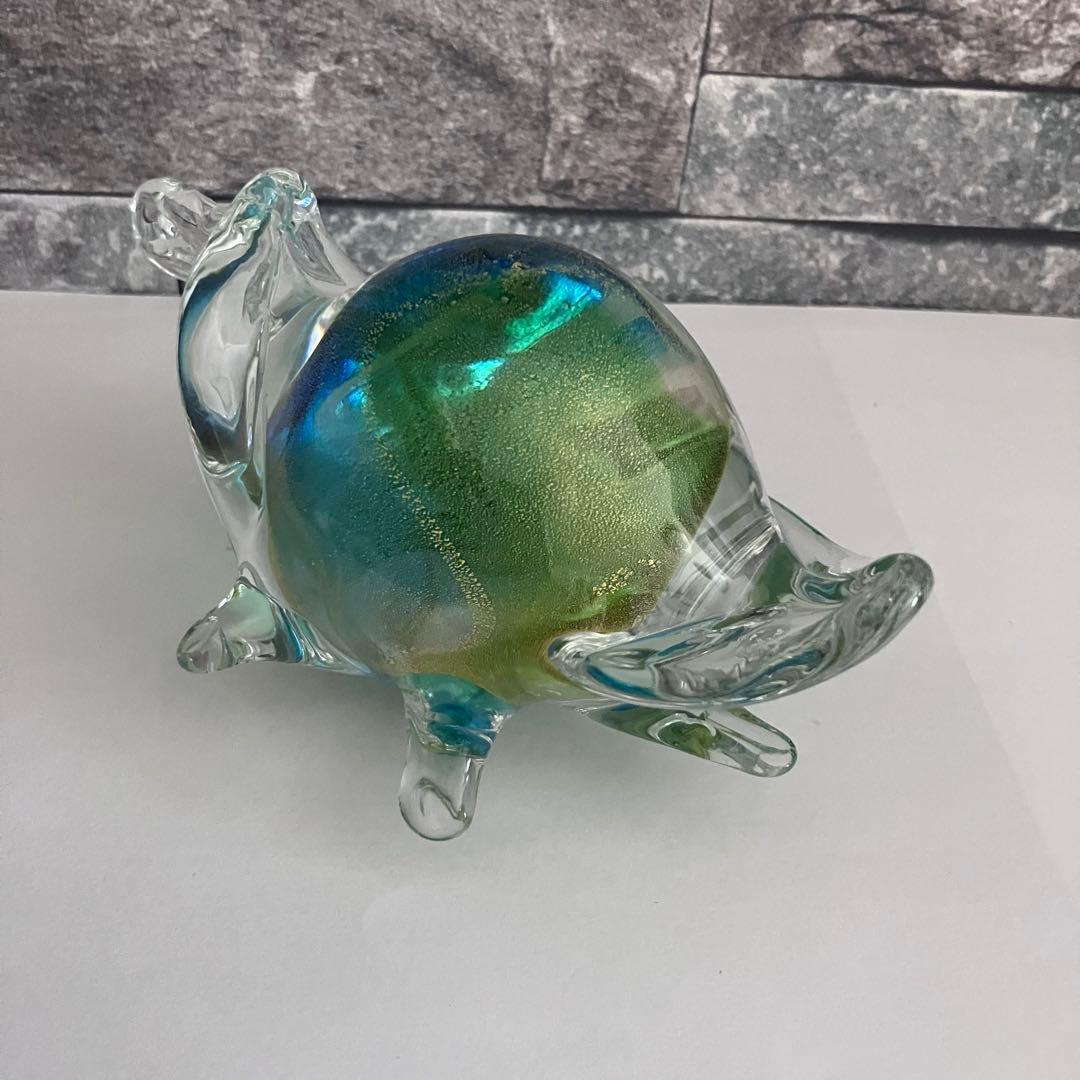 ヴェネチアングラス ムラーノ murano ガラス置物 硝子細工 亀 カメ