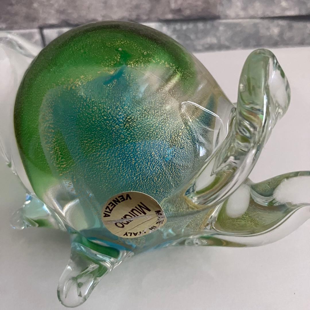 ヴェネチアングラス ムラーノ murano ガラス置物 硝子細工 亀 カメ