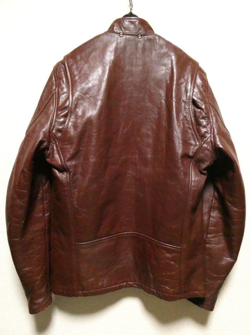 激レアカラーレッドブラウン！真鍮TALONジップ！シングルレザー