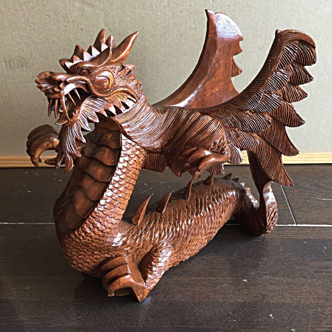木製 龍 ドラゴン彫刻大型アート ドラゴンの木彫り 龍の木彫り