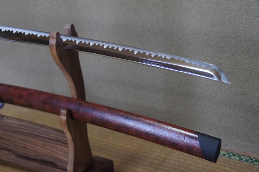 「週末特価」革巻き柄　塗分鞘　美術模擬刀　72cm　963g