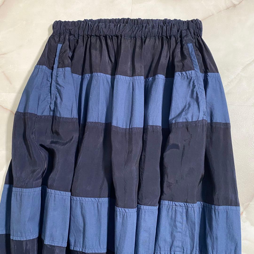 A16629 美品 トリココムデギャルソン 14ss ボーダーバルーンパンツ