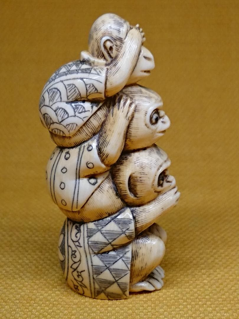 美品】 天然素材 根付 彫刻 置物 インテリア 工芸品 美術品 A1073