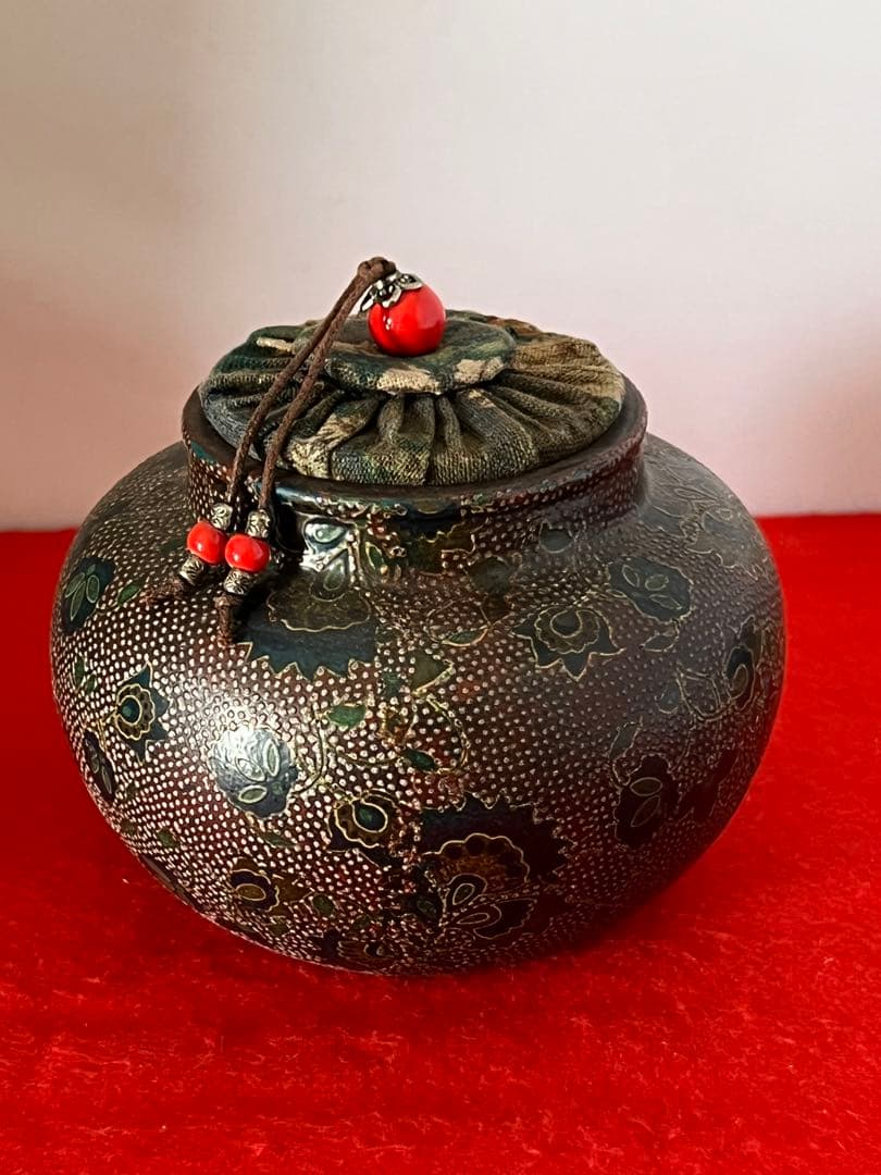 中国古美術　陶芸　茶壷　茶入【大清乾龍年製】在銘：MT2-60