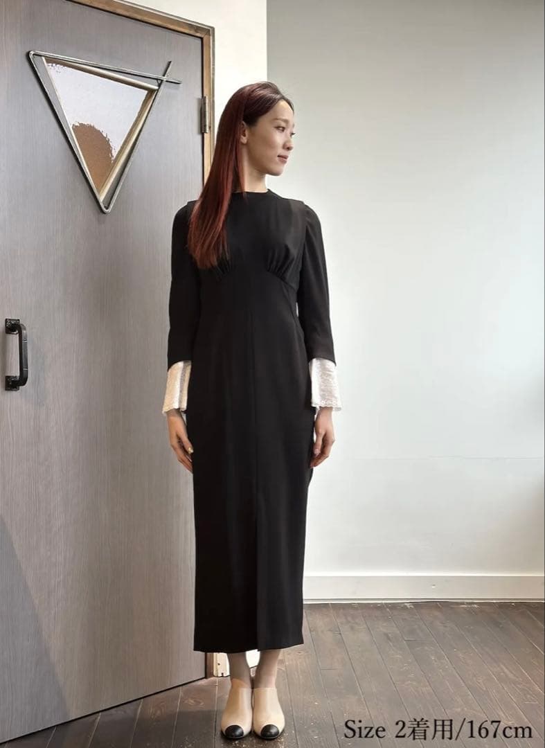 最終値下げMameKurogouchiシルクレースカフドレス 2024ss - メルカリ