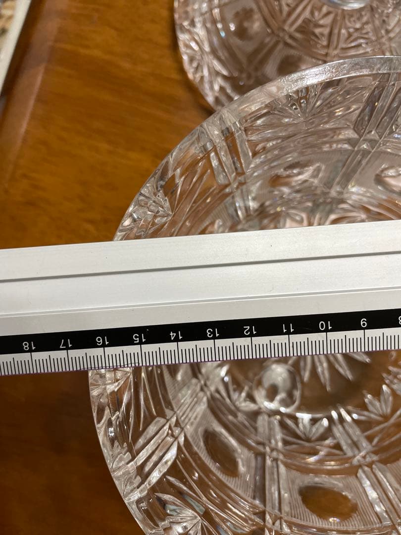 クリスタルカットガラス キャニスター 脚付き 西ドイツ製 たのめる便