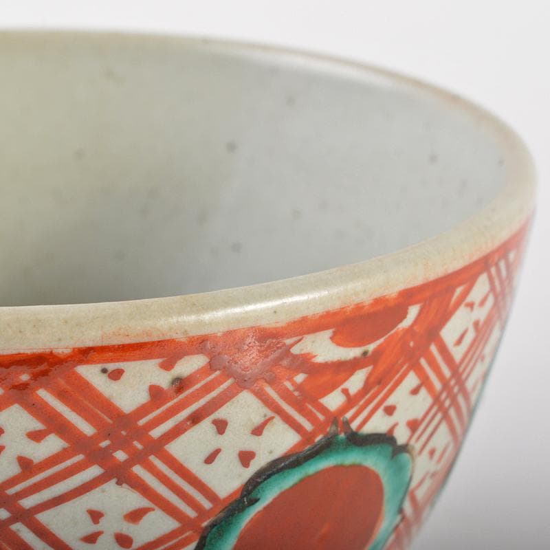 九谷焼 古九谷 大日本永楽 永楽善五郎造 赤絵 茶碗 又妙斎極め箱